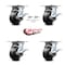 Service Caster 4 Inch Polyolefin Caster Set with Roller Bearing 4 Brake and 2 Swivel Lock SCC SCC-35S420-POR-SLB-BSL-2-SLB-2 - alternate 6